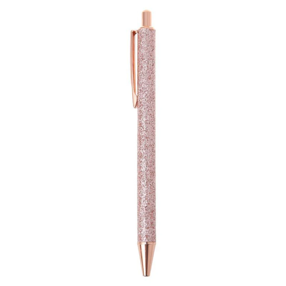 1 шт. 1,0 мм Роскошная блестящая металлическая шариковая ручка, блестящие масляные ручки, офисные канцелярские принадлежности, пишущие инструменты для школьников, поставщиков - Цвет: rose gold