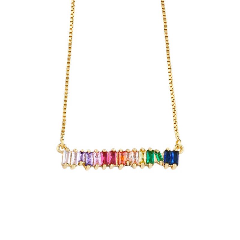 

Bohemia Rainbow Cubic Zirconia Choker Necklace Girlfriend Gift Cute Rainbow Necklace Jewelry