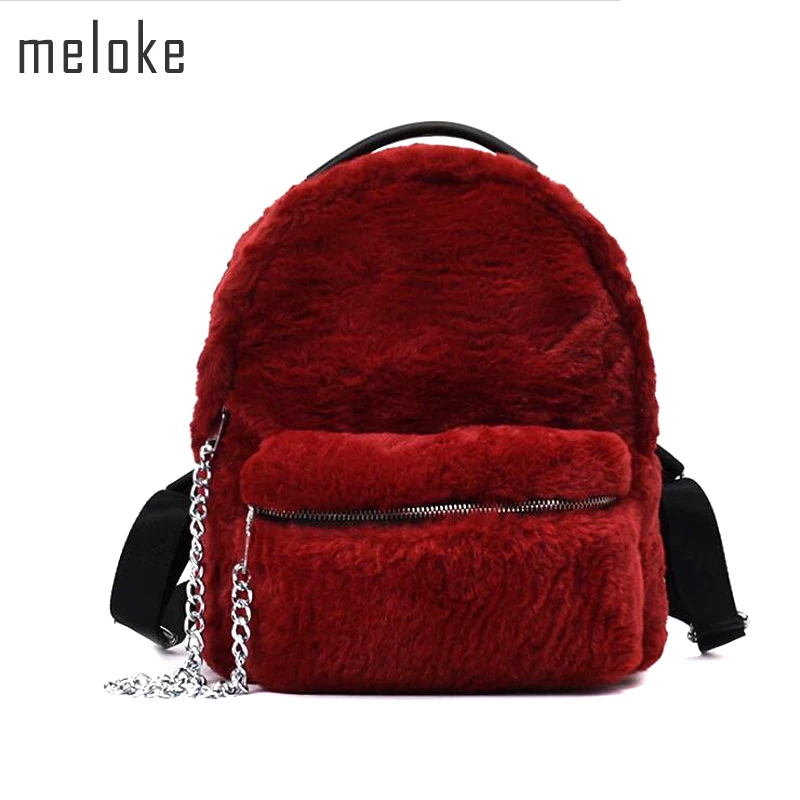black backpack with chain