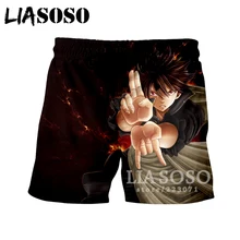 LIASOSO новые летние модные Для мужчин/Для женщин шорты 3D с милым принтом аниме Fairy Tail пляжные Фитнес забавные Повседневное хип-хоп шорты A023-10