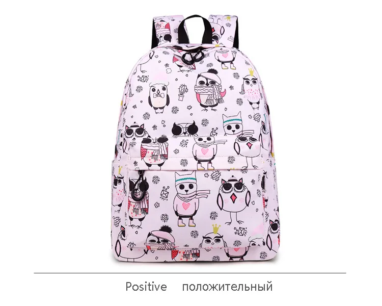 WINNER High Quality Cute Owl Printed Backpack For Teenager Girls Cartoon School Bags Women Canvas Travel Backpacks Mochila (13)