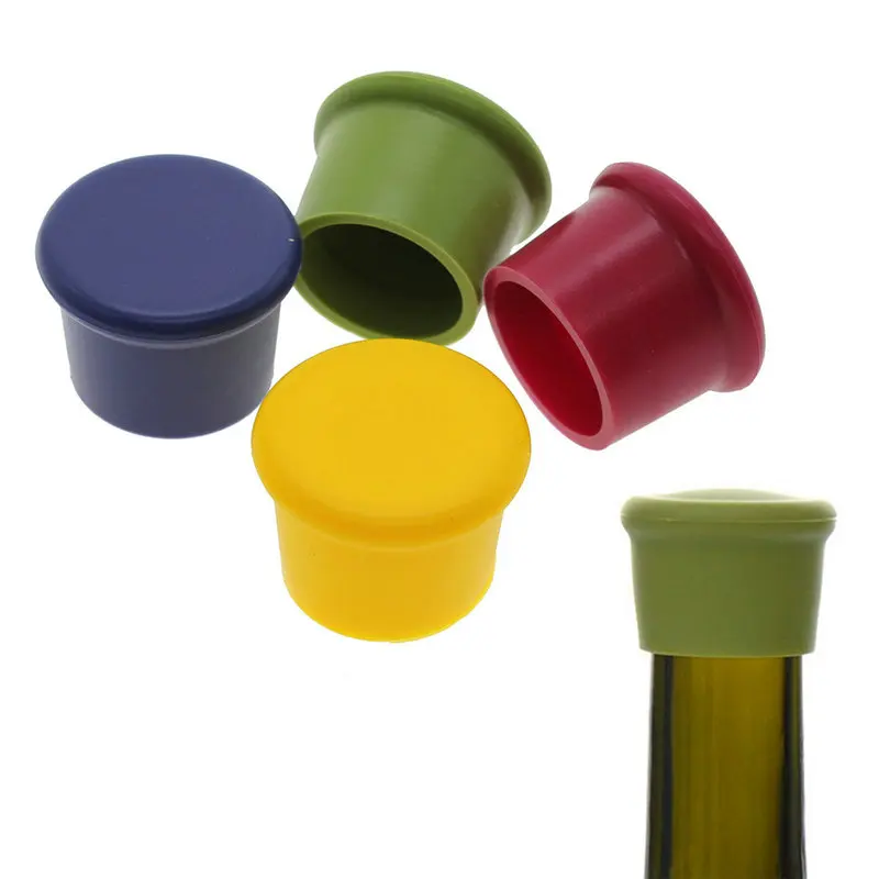 

2Pcs Silicone Flexible Reusable Seal Wine Cover Bottle Cap Stopper Kitchen Bar Tool
