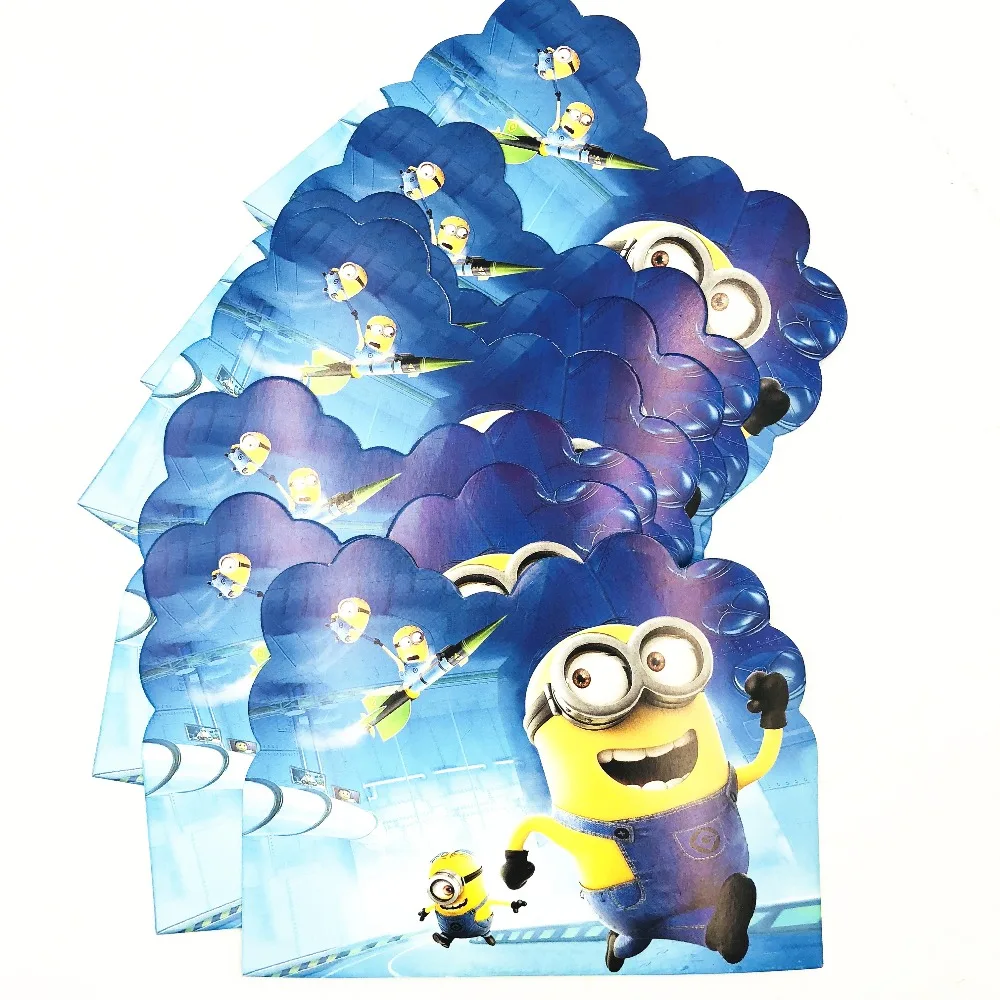 10pcs Girls Minions Themed Birthday Party Invitations Partyware Baby Shower Minions Birthday Decoration Ideas Invitation Card Aliexpress Home Garden