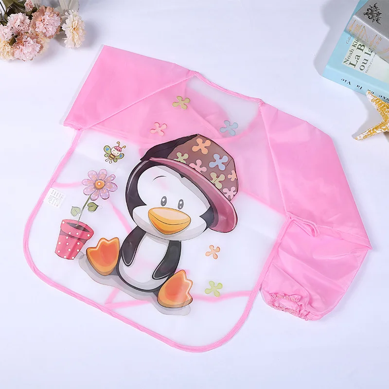 Waterproof Bib Long Sleeve Baby Bibs Baby Feeding Smock Apron Cartoon Animal Cute Breastplate Kids' Things