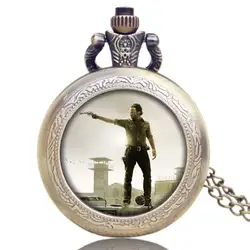 Прохладный Walking Dead Рик Приключения драма кино Дизайн Подвеска кварцевые карманные часы Для мужчин подарок P1186