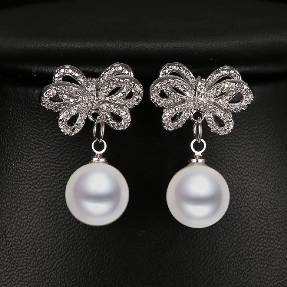 Модные женские серьги Emmaya с бантом цвет под золото|fashion pearl earrings|pearl earringsearrings for women