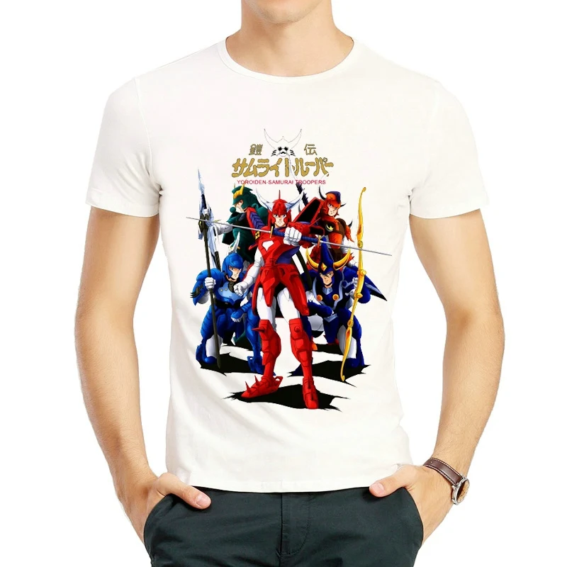 

Yoroiden Samurai Troopers T Shirt Fashion White Short Sleeve Cartoon Yoroiden Samurai Troopers T Shirt Top Tees tshirt For Adult
