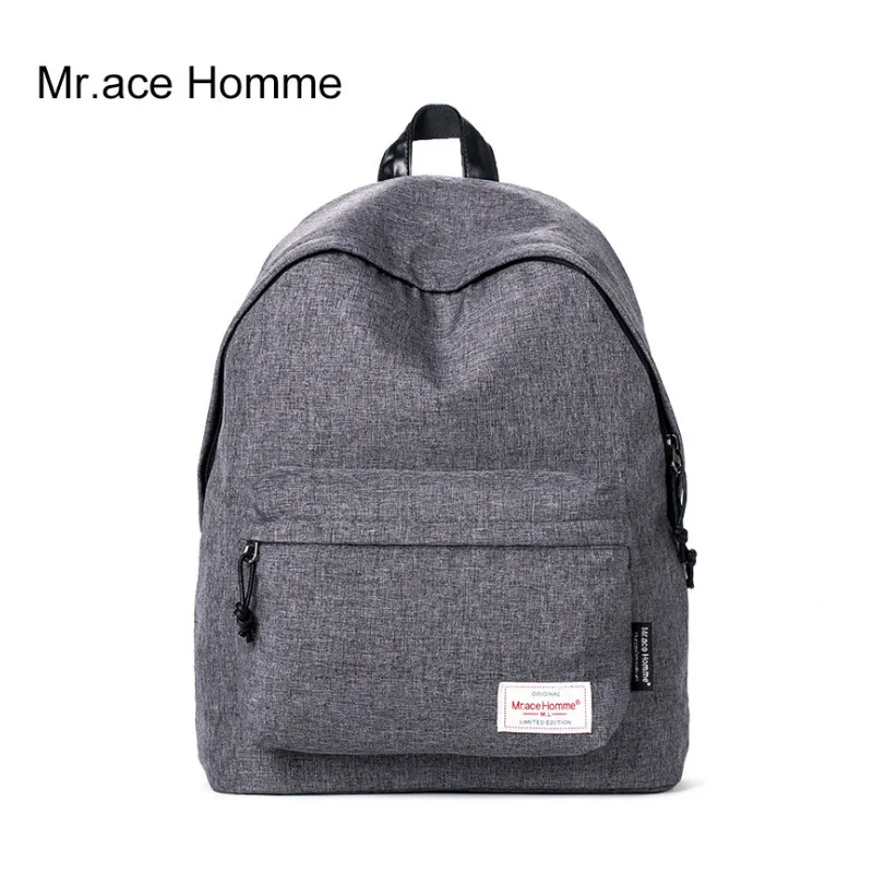 Mr Ace Homme font b Women b font College Polyester Fabric Student School font b Backpack