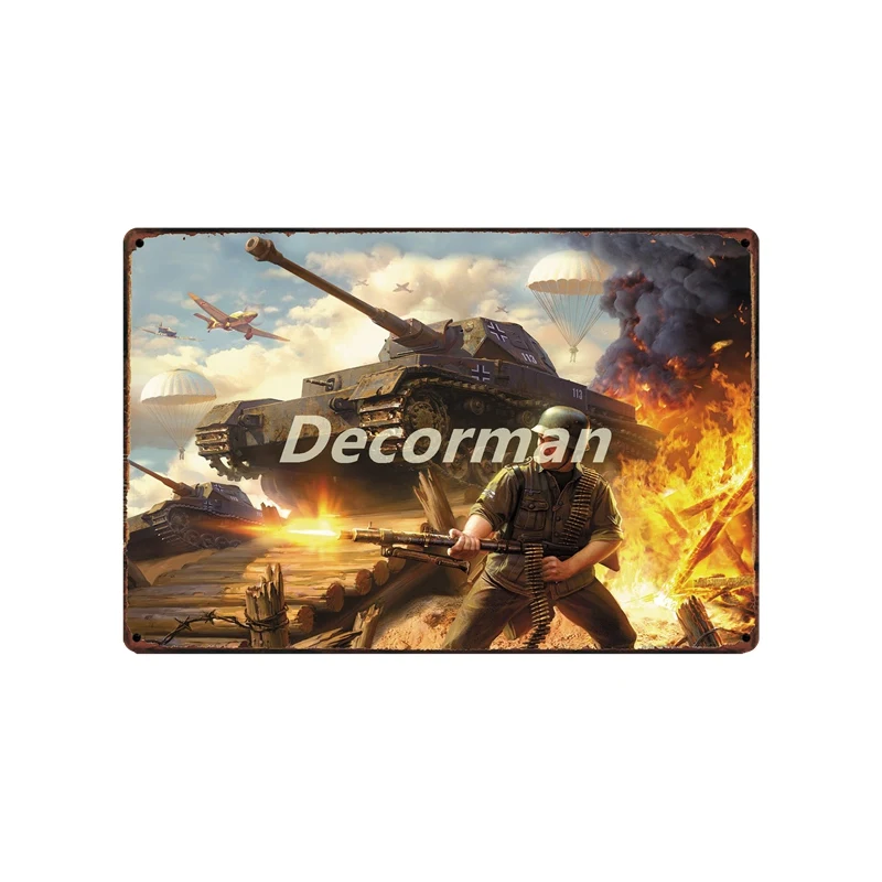 [DecorMan] Goodby war классический поцелуй Танк военные оловянные знаки на заказ оптом металлические картины Бар Паб Декор DD-1690 - Цвет: SA-5142