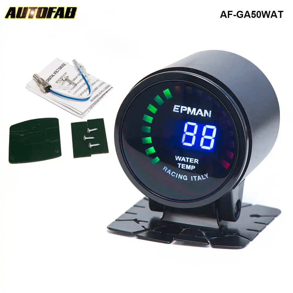 

Car Motor 2" 52mm Digital Smoked 20 LED Digital Water Temperature Temp Meter With Sensor For Honda 92-95 AF-GA50WAT