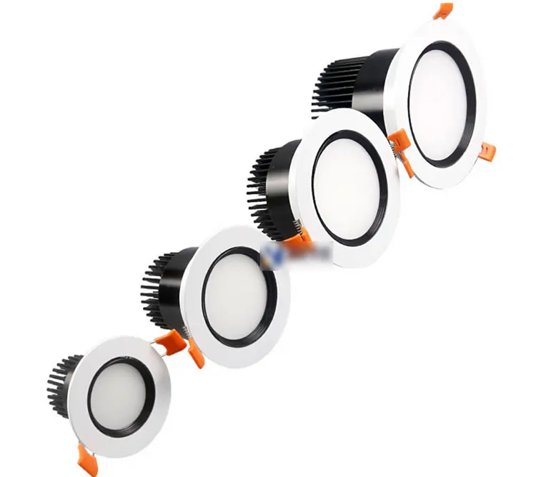 Матовое покрытие затемнения Downlight 7 Вт 10 Вт 12 Вт 15 Вт 20 Вт 25 Вт 30 Вт 40 Вт Светодиодные пятно света лампы AC110V 220 В светодиодный свет шкафа CE