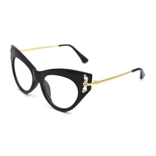 Модные женские очки с кошачьим глазом для близорукости, оправа с бриллиантами, близорукие очки для женщин, очки для близоруких, по индивидуальному заказу