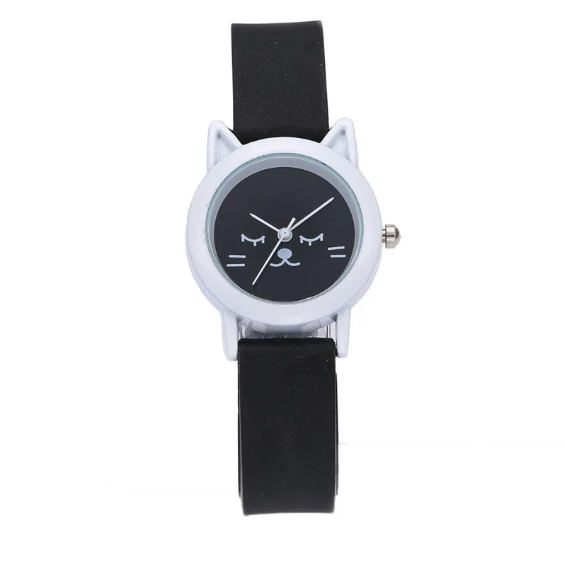 Women's watches casual watches Cat Silica Gel Women Cute Band Analog Quartz Round Vogue Watches Women Clock reloj mujer M09 (6)