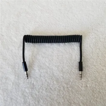 

100pcs/lot DC 3.5mm Male to Male Adapter Spring Cable Data Extension Wire for Car AUX MP3 Microphone Phone 1M Black