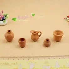 Кукольный дом ручной работы миниатюрный винтажный фарфоровый цветочный горшок ваза-кувшин 5 шт. 1:12 весы