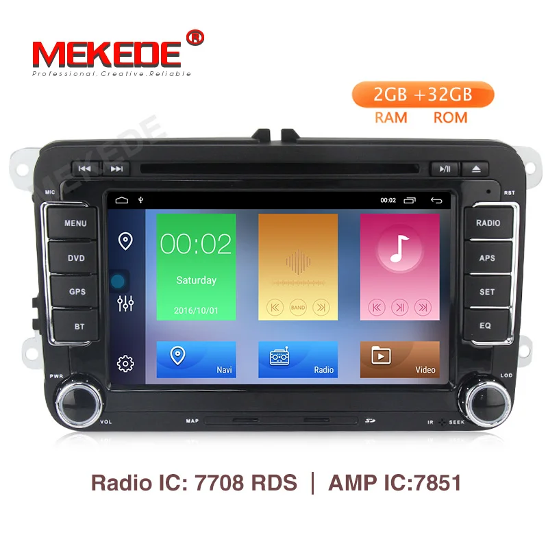 

High-end system! MEKEDE android 9.1 2GB+32GB car dvd player for VW Skoda Octavia 2 golf car gps navigation with free canbus