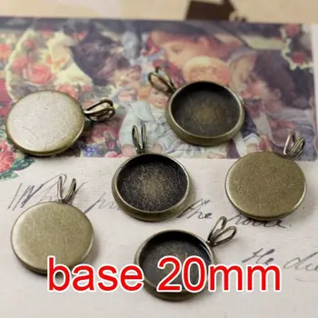 

Free shipping!!! 200pcs round bronze Frame charms Pendants 20mm,pendant settings,pendant base,Cameo Cab settings