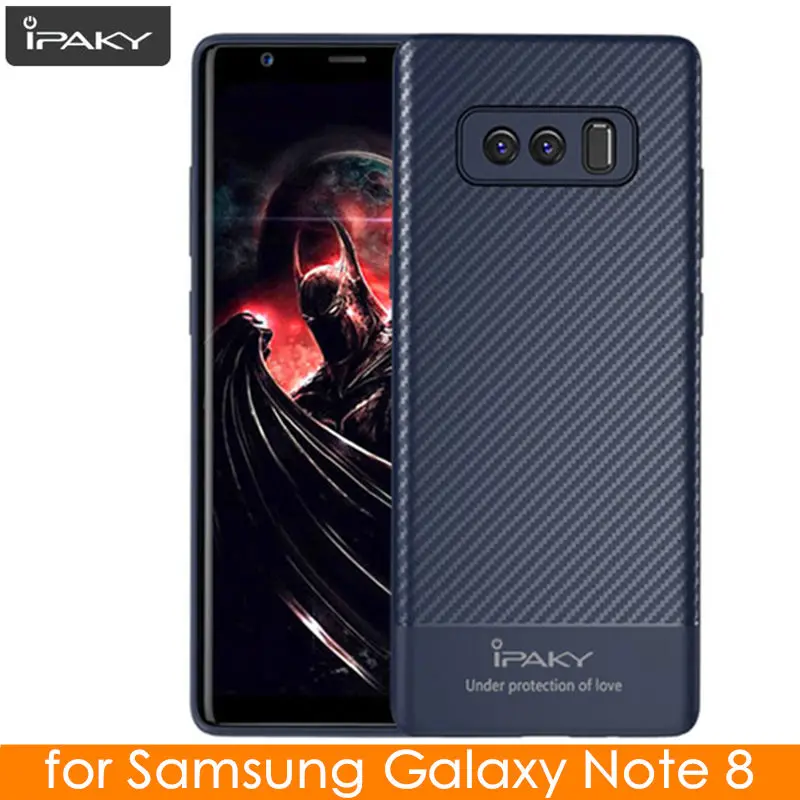 

for Samsung Note 8 Case IPAKY S9 S8 S10 S10 Plus Carbon Fiber Skin Hybrid Silicone Soft Cover for Samsung Galaxy Note 8 9 Case
