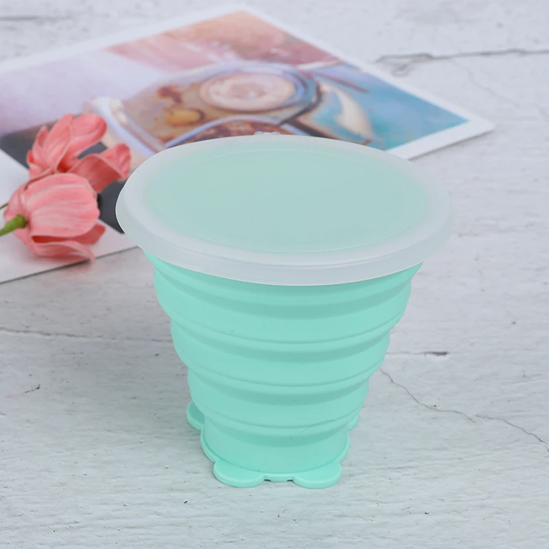 Горячая 1 шт. силиконовые кофейные чайные складывающиеся чашки выдвижные питьевые чашки инструменты портативные - Цвет: Зеленый