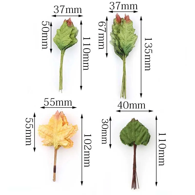 10-13 шт/Букет Моделирование искусственных цветов розы Пластиковые кленовые листья поддельные шелковые цветочные для свадебного украшения