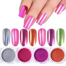 Новые цвета хромированный зеркальный блеск для ногтей порошок розовая роза фиолетовый лазерный пигмент для ногтей гель для украшения лак пыль Маникюр TR786