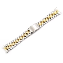 CARLYWET 19 20 22mm Two Tone Oco Curvo End Sólido Parafuso Links Substituição Watch Band Strap Estilo Antigo Jubileu pulseira