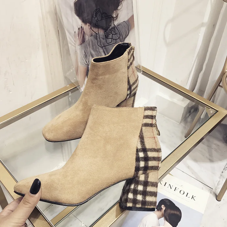 

Women's boots ankle boots 2019 fashion winter women's autumn thick heel shoes women's shoes