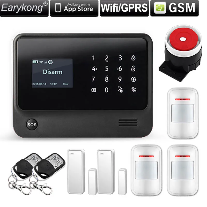 2 4 г Аварийная сигнализация wifi gsm Совместимость GPRS IOS Android приложение управление
