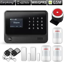 2.4G WiFi GSM Alarm system Compatible GPRS IOS Android APP Control Touch Keyboard Support 5 language Switch