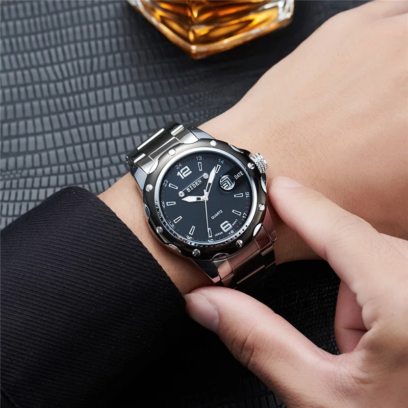 

BIDEN Men Watches Stainless Steel Strap Watches Military Watch Casual Fashion Wristwatches Waterproof Watch relogio masculino