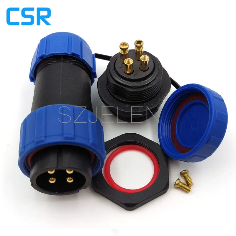 

SP2110, No need welding, 4 pin waterproof connector , 4 pin plug socket, LED waterproof power cable connector, IP68