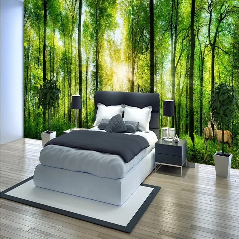 Custom 3d mural Jungle forest 3d landscape background wall painting