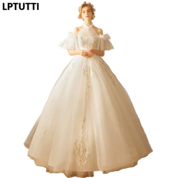 

LPTUTTI Embroidery Beading New Vintage Princess Bridal Marriage Gown Bride Simple Party Events Long Luxury Wedding Dresses