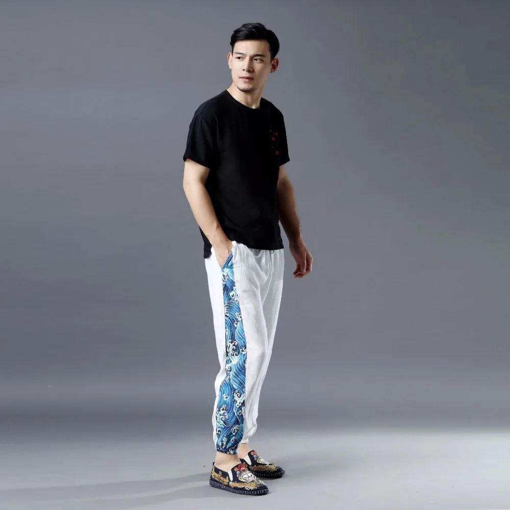 LZJN 2019 Summer Clothe Casual Harem Pants Men Fitness Trousers Male Chinese Traditional Patchwork Print Jogger Pants Harajuku (5)