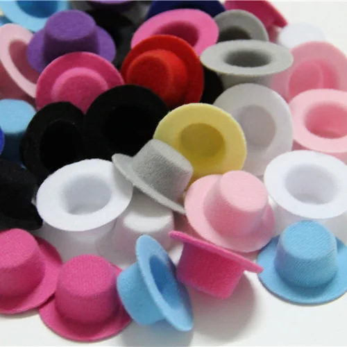 

100pcs/lot Hen Party Felt Mini Top Hat Hair Fascinator Base DIY Mini hat 4cm BJD Doll hat