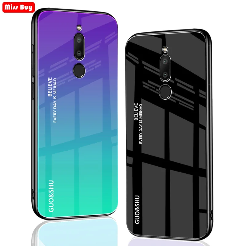 

Luxury Gradient Tempered Glass Phone Cases For Meizu M5 M5S M6 M8 M9 Note M6T Fundas For Meizu 16X 16s 16th Plus V8 X8 Coque