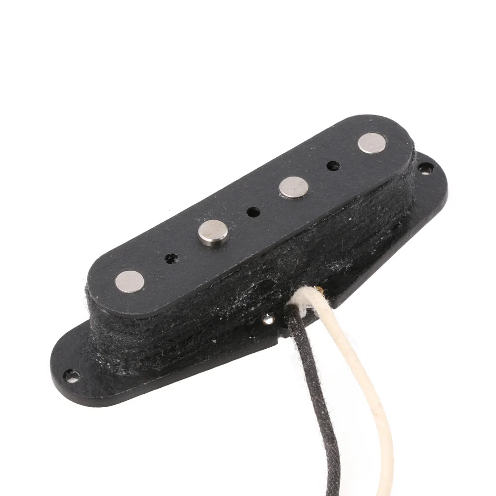 

Black 4 String Guitar Pickup Alnico 5 Magnet Fiber Bobbin for Tele Bass
