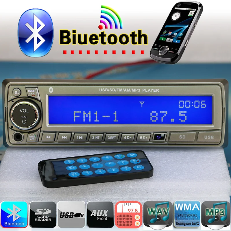  12V Bluetooth Car Radio MP3 Player Stereo FM Audio USB NO - DVD Charger  Electronics Auto radio 1 DIN Autoradio 