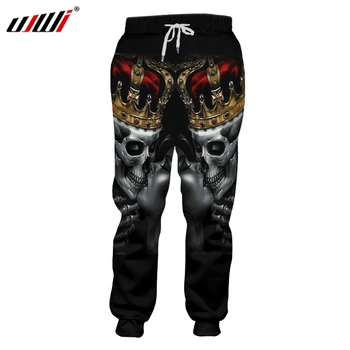 

UJWI Man New Elastic Waist Casual Pants 3D Printed Couple Crown Skull Oversized 5XL Habiliment Men's Hip Hop Sweatpant Wholesale