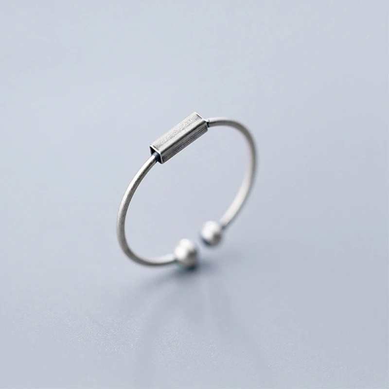 

925 Sterling Silver Geometric Square Open Rings For Women Adjustable Index Finger Ring Lady Vintage Sterling-silver-jewelry