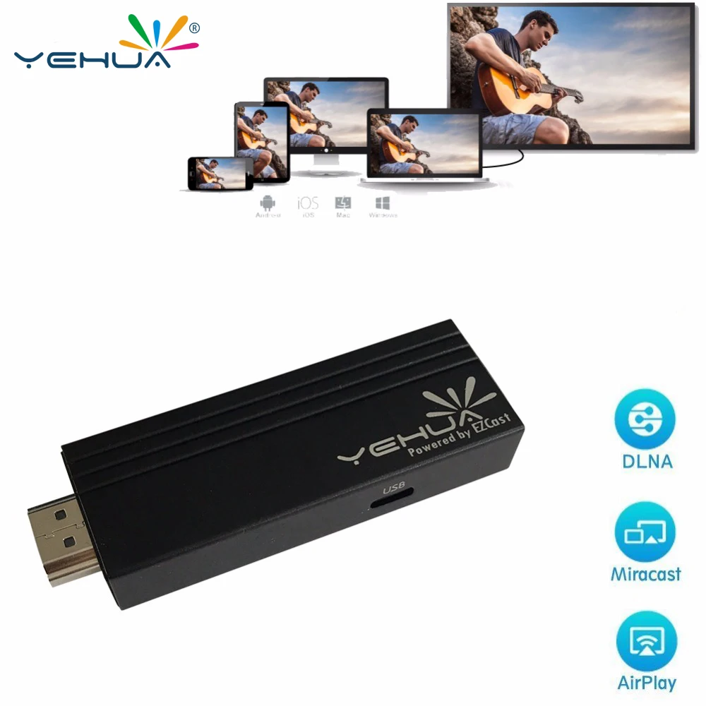 ТВ Stick HDMI Дисплей ключ хром ролях DLNA Miracast AirPlay стример Экран зеркалирование ясно