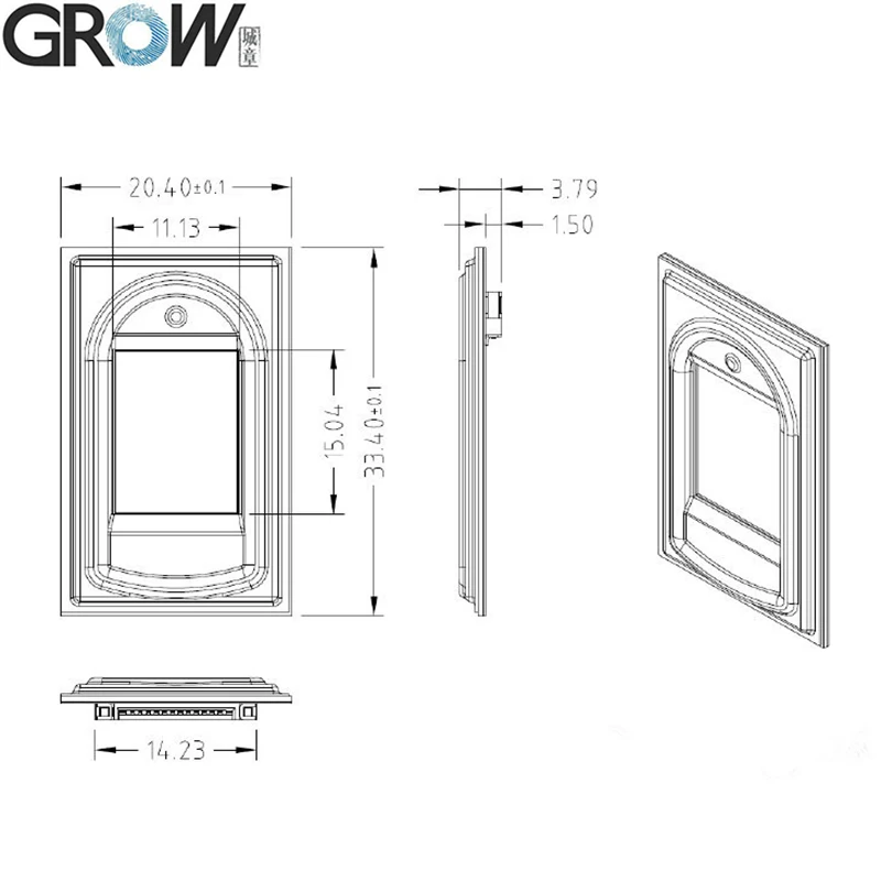 GROW R303 USB устройство распознавания отпечатков пальцев управление доступом сенсор Модуль сканер с бесплатным SDK