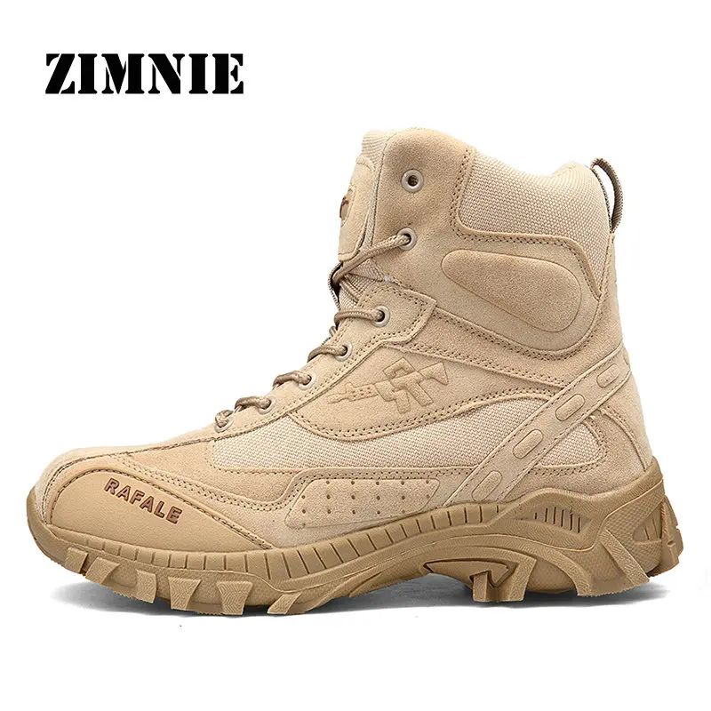 

ZIMNIE Outdoor Sports Tactical Camping Shoes Men's Boots For Climbing Breathable Non-Split Quality Mountain Boots Hiking Shoes