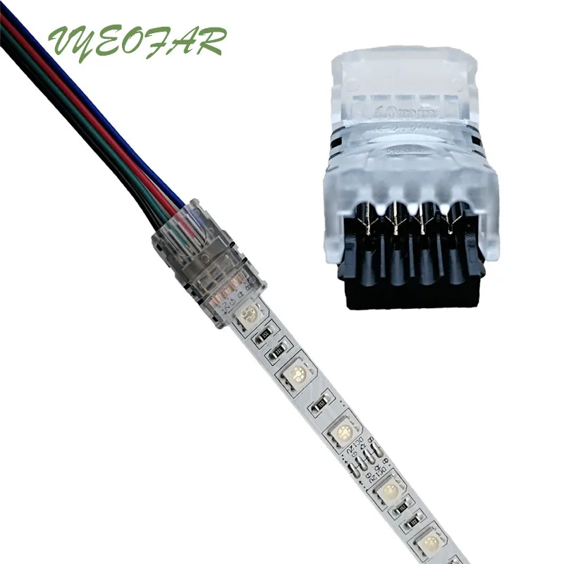 10 шт. 2pin 3pin 4pin 5pin 8 мм 12 Светодиодная лента разъем RGB RGBW цвет 3528 5050 5630 провода