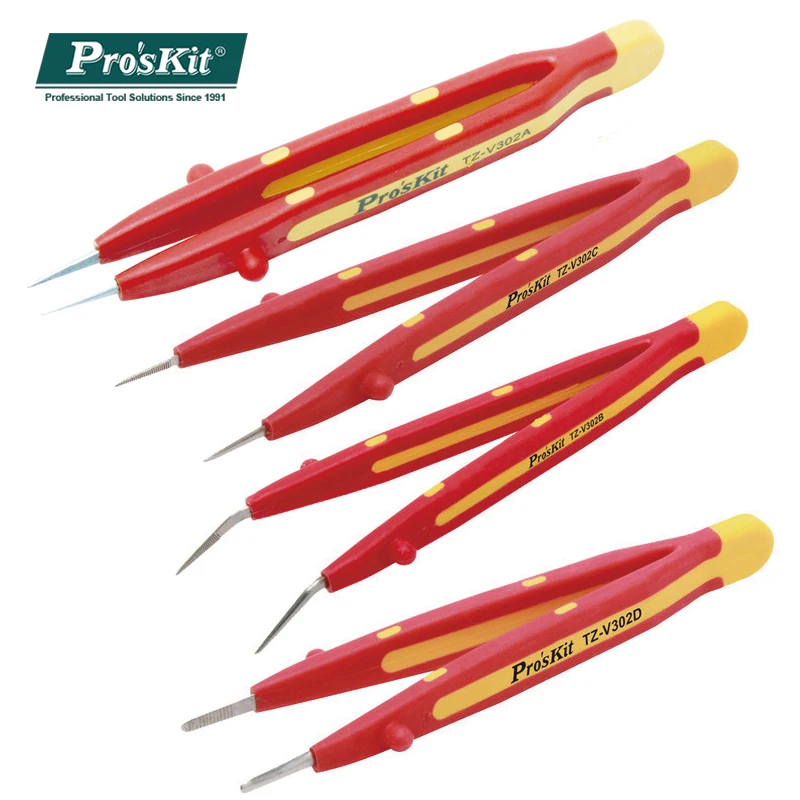 

Pro'skit TZ-V302A/B/C/D VDE 1000V Insulated Sharp Tip Tweezer
