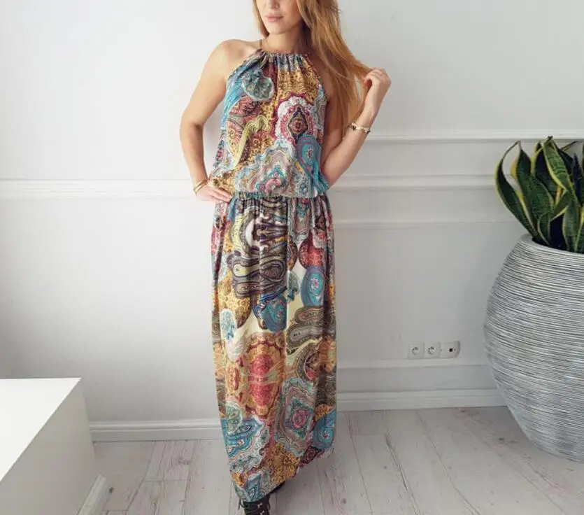 2017 летнее женское платье дизайнерское винтажное Бохо макси vestidos mujer длинное