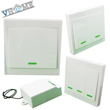 VHOME Wireless 433 Remote Control Switch AC 220V Receiver Wall Panel Remote Transmitter Hall Bedroom Ceiling Lights Wall Lamps