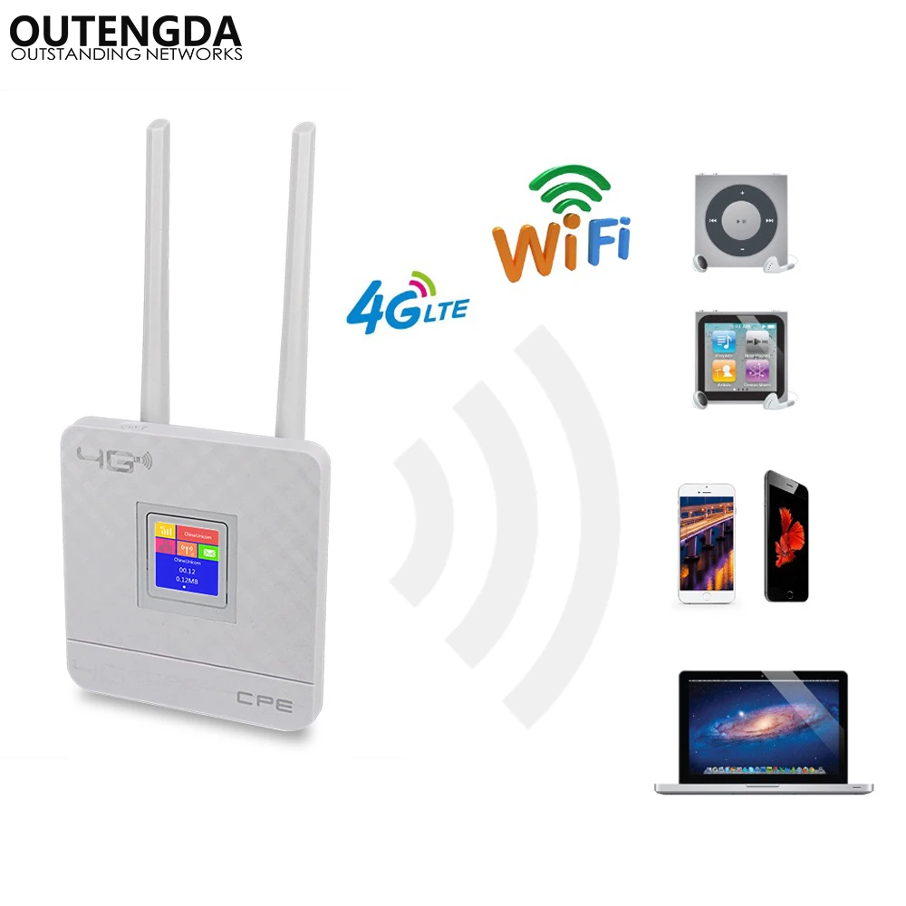 

4G WiFi Router 300Mbps Wireless Wi-Fi Mobile CAT4 LTE/3G/4G Unlocked CPE Router with SIM Slot WAN/LAN Port Support Multi Bands