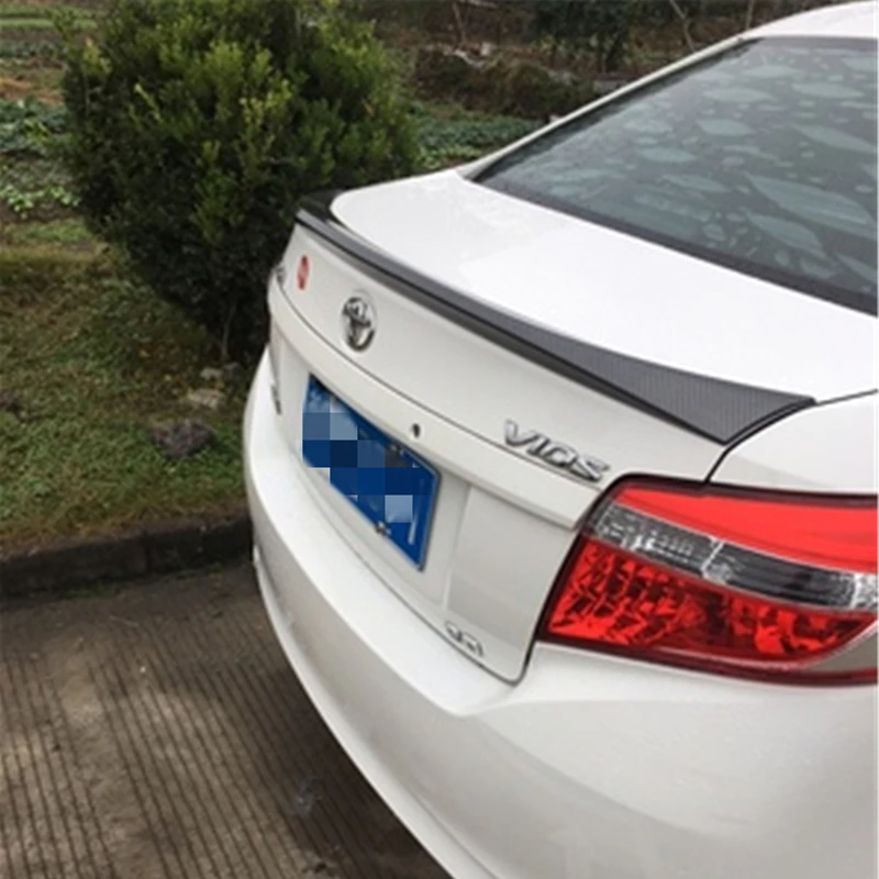 Для Toyota Yaris L Vios спойлер- года Высокое качество ABS пластик углеродный черный DIY краски спортивный автомобиль заднее крыло