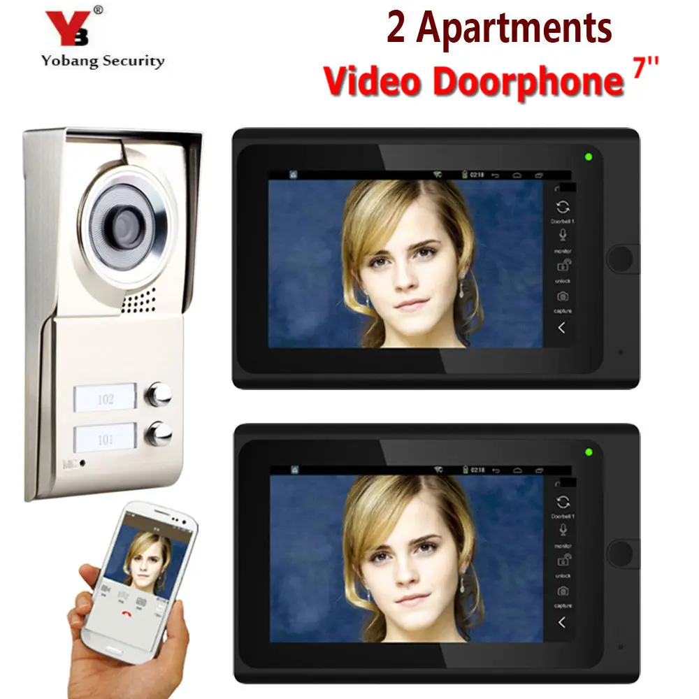 

YobangSecurity 7'' Touch Screen Wired WIFI IP Video Door Phone Video Intercom Doorbell Apartment Access Control System